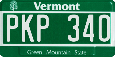 VT license plate PKP340