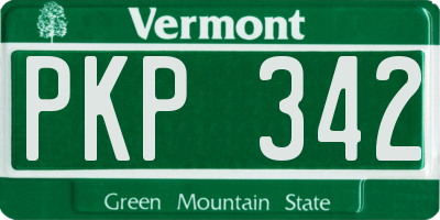 VT license plate PKP342