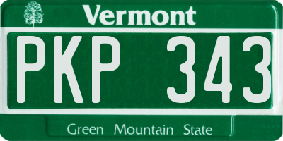 VT license plate PKP343