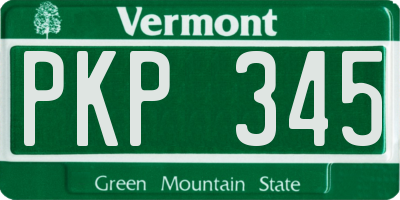 VT license plate PKP345