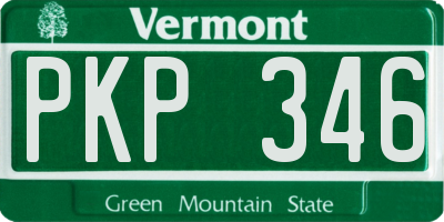 VT license plate PKP346