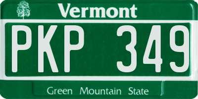 VT license plate PKP349