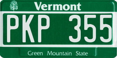 VT license plate PKP355
