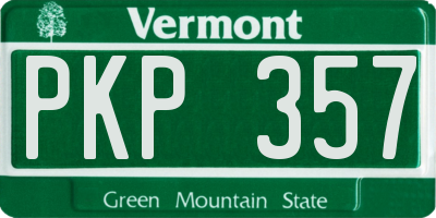 VT license plate PKP357
