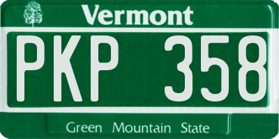 VT license plate PKP358