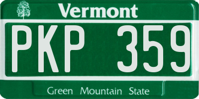VT license plate PKP359