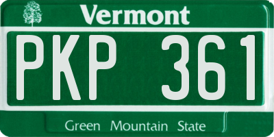 VT license plate PKP361