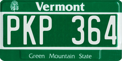 VT license plate PKP364