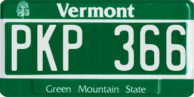 VT license plate PKP366