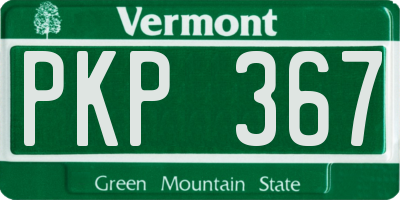 VT license plate PKP367