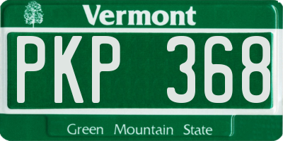 VT license plate PKP368