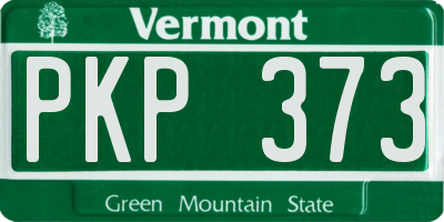 VT license plate PKP373