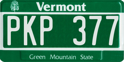 VT license plate PKP377