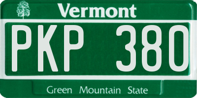 VT license plate PKP380