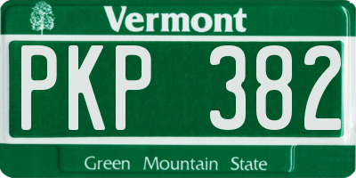 VT license plate PKP382