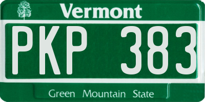 VT license plate PKP383