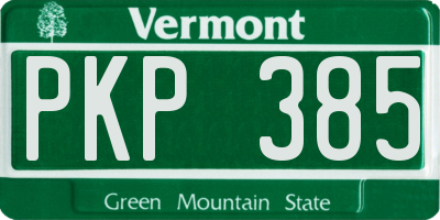 VT license plate PKP385
