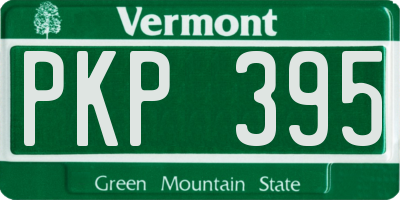 VT license plate PKP395