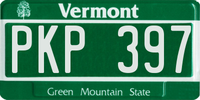 VT license plate PKP397