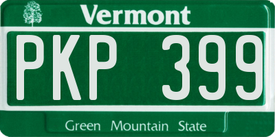 VT license plate PKP399