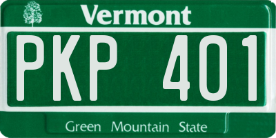 VT license plate PKP401