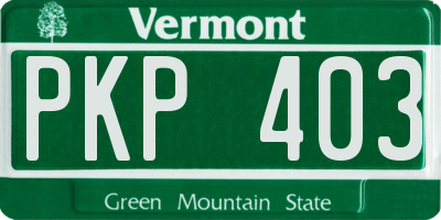 VT license plate PKP403