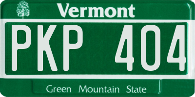 VT license plate PKP404