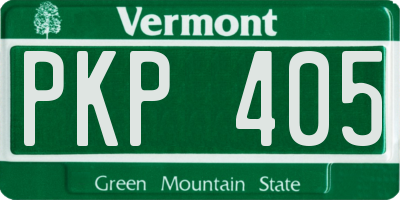 VT license plate PKP405