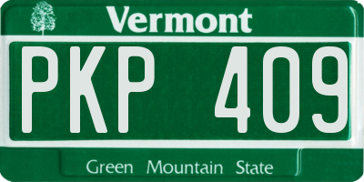 VT license plate PKP409