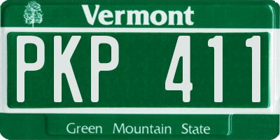 VT license plate PKP411