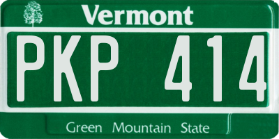 VT license plate PKP414