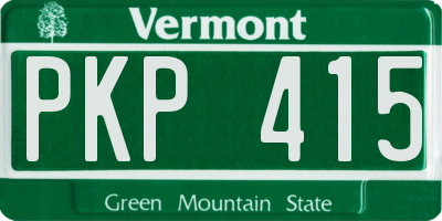 VT license plate PKP415