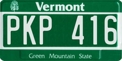 VT license plate PKP416