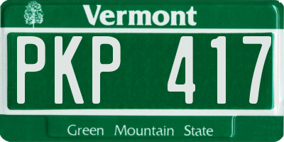VT license plate PKP417