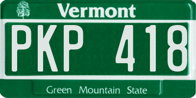 VT license plate PKP418