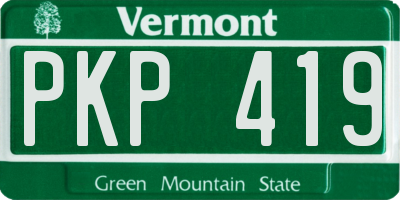 VT license plate PKP419