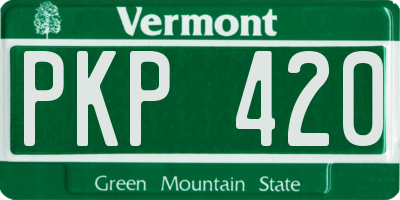 VT license plate PKP420