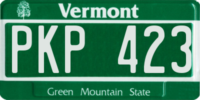 VT license plate PKP423