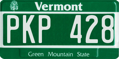 VT license plate PKP428