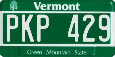VT license plate PKP429