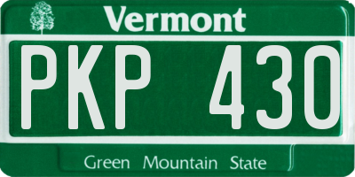 VT license plate PKP430