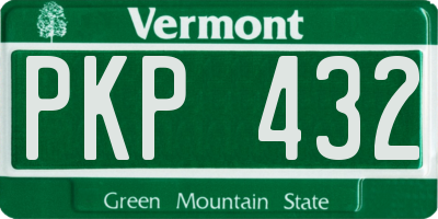 VT license plate PKP432