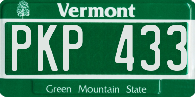 VT license plate PKP433