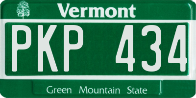 VT license plate PKP434
