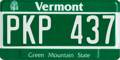 VT license plate PKP437