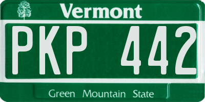 VT license plate PKP442