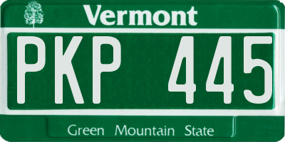 VT license plate PKP445