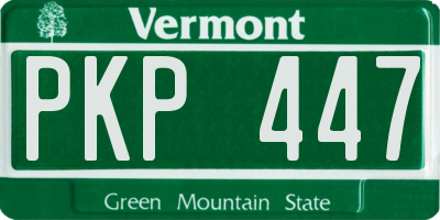 VT license plate PKP447