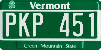 VT license plate PKP451