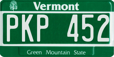 VT license plate PKP452